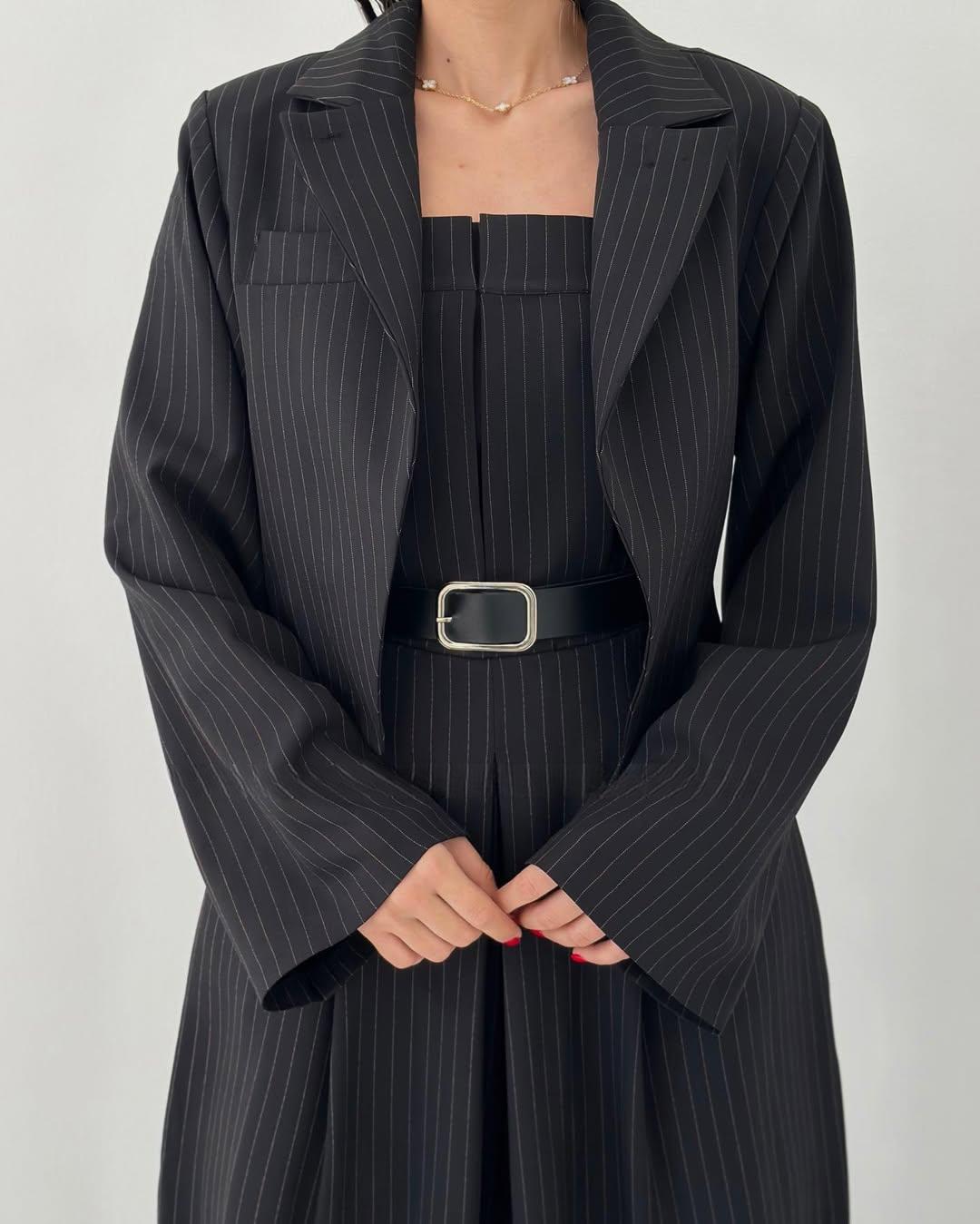 Loray - طقم جامبسوت وجاكيت بساقين واسعتين بملمس ناعم