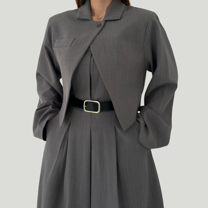 Loray - طقم جامبسوت وجاكيت بساقين واسعتين بملمس ناعم