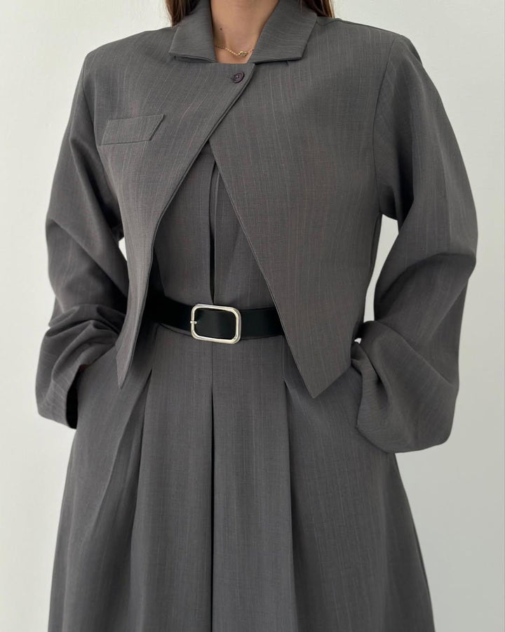 Loray - طقم جامبسوت وجاكيت بساقين واسعتين بملمس ناعم